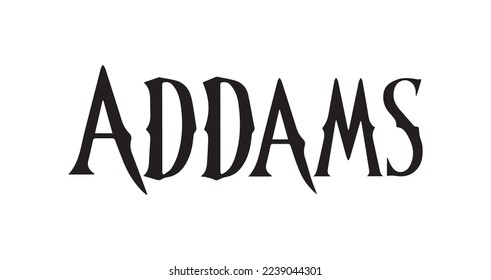 Addams typography custom font vector