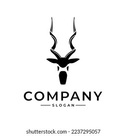 addax antelope logo template vintage icon