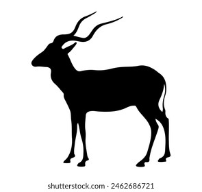 Addax silhouette icon. Vector image.
