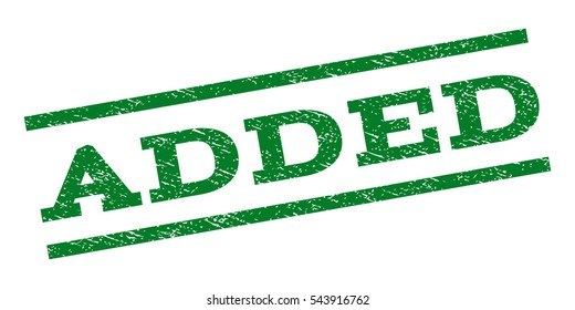 Added watermark stamp. Text tag between parallel lines with grunge design style. Rubber seal stamp with unclean texture. Vector green color ink imprint on a white background.