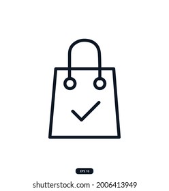 added-bag Icons. e-commerce icon. Сollection of Web and App icons for an online store, delivery, payment, shopping cart, Online Shopping. vector eps 10