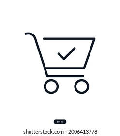 added-cart Icons. e-commerce icon. Сollection of Web and App icons for an online store, delivery, payment, shopping cart, Online Shopping. vector eps 10
