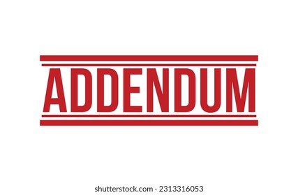 Ilustración vectorial del sello de goma addendum sobre fondo blanco.