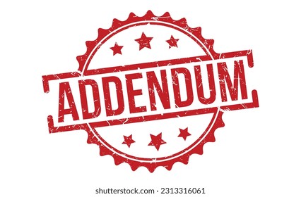 Addendum stamp red rubber grunge stamp on white background. Addendum stamp sign. Addendum stamp.