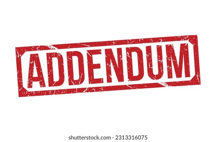 Addendum stamp red rubber grunge stamp on white background. Addendum stamp sign. Addendum stamp.