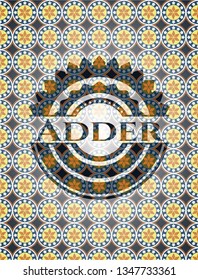 Adder arabic style emblem. Arabesque decoration.