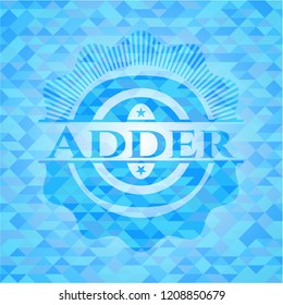 Adder light blue emblem with mosaic background