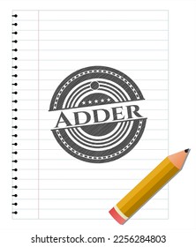 Adder with pencil strokes. Vector Illustration. Detailed. 