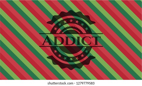 Addict christmas emblem background.