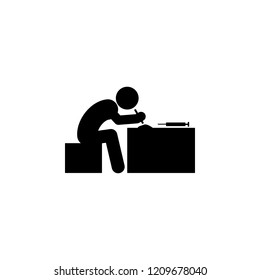 addict, drug icon. Element of youth and social issues glyph icon for mobile concept and web apps. Detailed addict, drug icon can be used for web and mobile