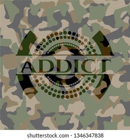 Addict on camouflage texture
