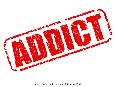 ADDICT red stamp text on white