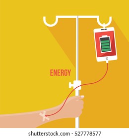 addicted to Smart phone illustration isolated in a yellow background