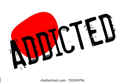 ADDICTED sticker. Authentic design graphic stamp. Original series.