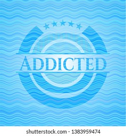 Addicted water concept emblem. Vector Illustration. Detailed.