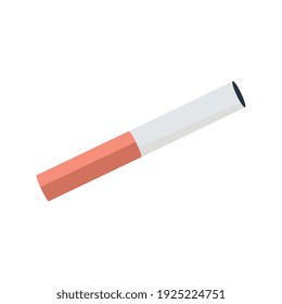 Composición de adicción con imagen plana aislada de ilustración vectorial de cigarrillos parcialmente ahumados