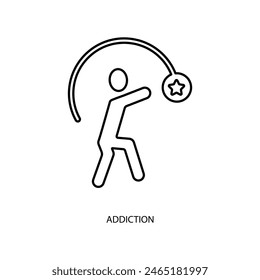 addiction concept line icon. Simple element illustration. addiction concept outline symbol design.