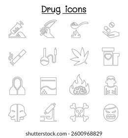 Addiction and Drug icon set vector illustration graphic design