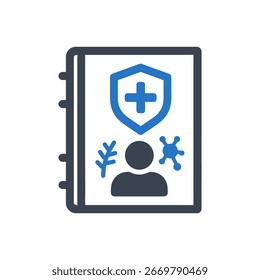 Addiction Health Record Document Icon Isolated On White Background 
