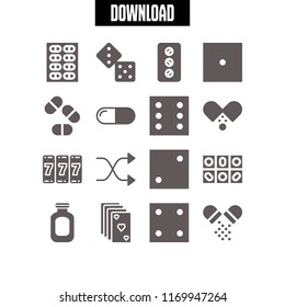 addiction icon. 16 addiction vector set. casino, antibiotic, pills and pill icons for web and design about addiction theme