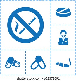 Addiction icon. set of 6 addiction filled icons such as casino boy, cigarette, pill