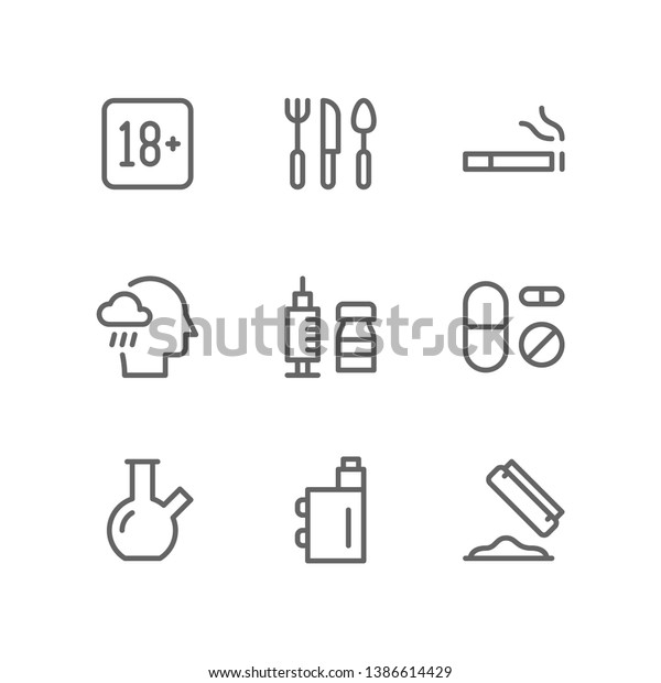 600px x 620px - Addiction Icon Set Including Porn Eating Stock Vector ...