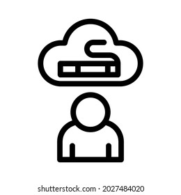 ilustración de icono de línea de adicción vector gráfico