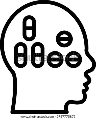 Addiction Line Icon and Vector