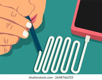 Jogo de vício com ilustração de gadget