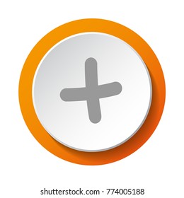Addiction - plus sign. 3d button. Vector.