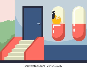Vício ilustração de design de arte em quarentena    