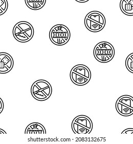 Addiction Substance Dependence Vector Seamless Pattern Thin Line Illustration