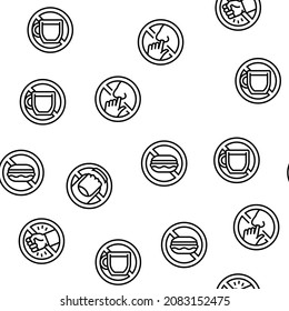 Addiction Substance Dependence Vector Seamless Pattern Thin Line Illustration