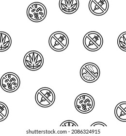 Addiction Substance Dependence Vector Seamless Pattern Thin Line Illustration