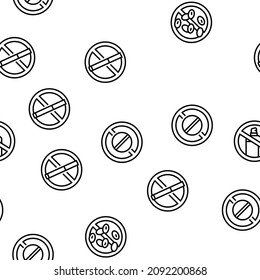 Addiction Substance Dependence Vector Seamless Pattern Thin Line Illustration