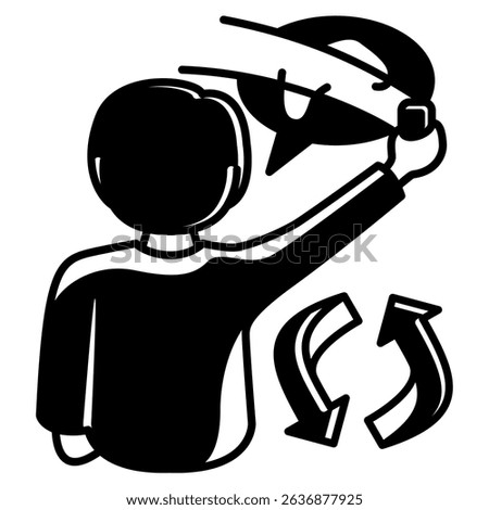 Addiction Therapy icon represented by people delete game controller images Black Filled style.