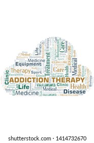 Addiction Therapy word cloud. Wordcloud made with text only.