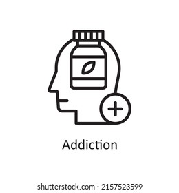 Addiction vector outline Icon Design illustration. Human Mentality Symbol on White background EPS 10 File