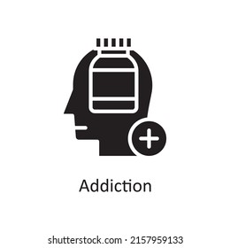 Addiction vector solid Icon Design illustration. Human Mentality Symbol on White background EPS 10 File