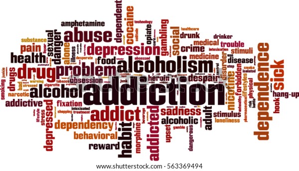 Addiction Word Cloud Concept Vector Illustration Stock Vector (Royalty ...