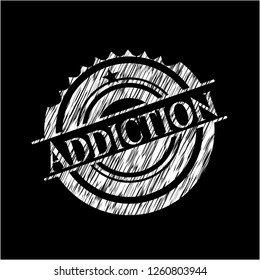 Addiction written with chalkboard texture