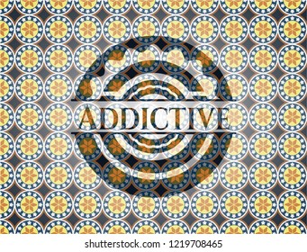 Addictive arabic emblem. Arabesque decoration.