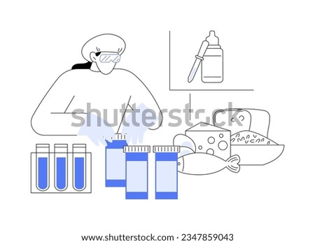 Adding food preservatives abstract concept vector illustration. Usage of food preservatives, natural science, biology and chemistry sector, food science, additives substances abstract metaphor.