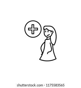 adding a girlfriend icon. Element of friendship icon for mobile concept and web apps. Thin line adding a girlfriend icon can be used for web and mobile