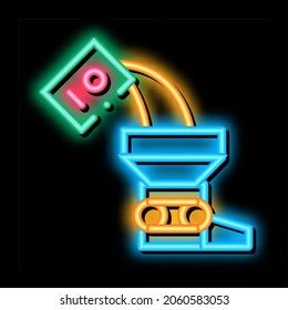 Adding Ingredient neon light sign vector. Glowing bright icon Adding Ingredient sign. transparent symbol illustration