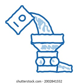 Adding Ingredient sketch icon vector. Hand drawn blue doodle line art Adding Ingredient sign. isolated symbol illustration
