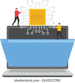 Adding laptop in microchip processor

