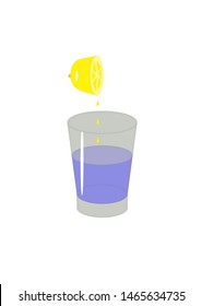 Adding a lemon juice to the glass of water
