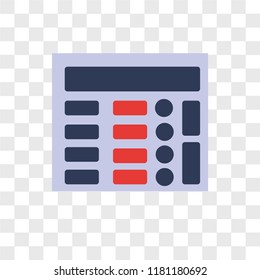 Adding machine vector icon isolated on transparent background, Adding machine logo concept