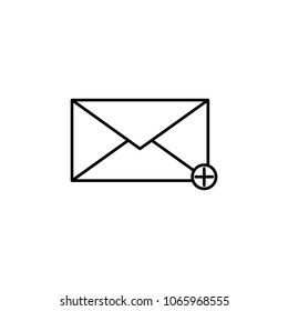 adding a message icon. Element of simple icon for websites, web design, mobile app, info graphics. Thin line icon for website design and development, app development on white background